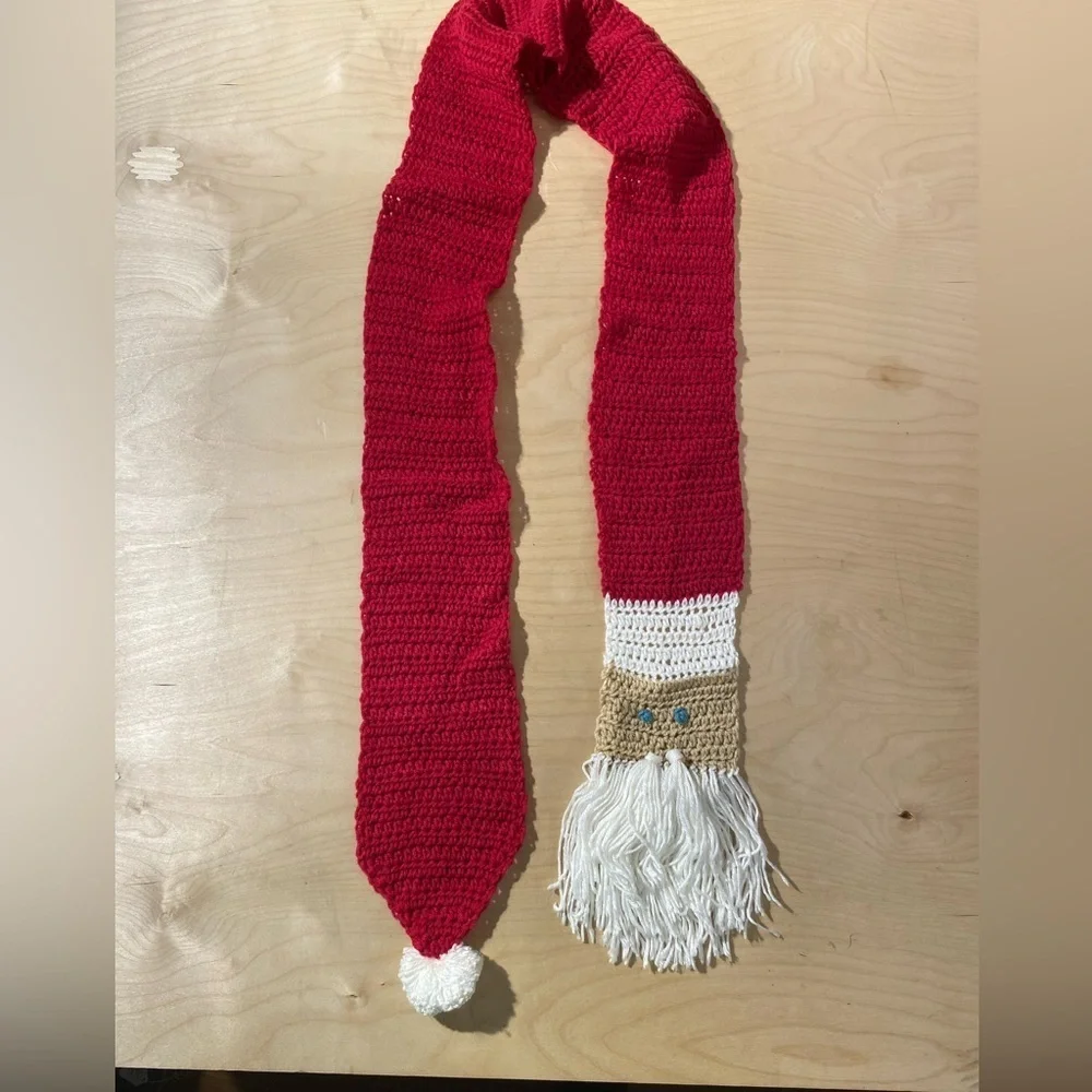 Red and White Crochet Santa Scarf (OT)